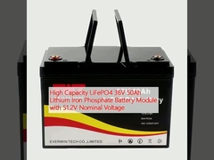 Module de batterie LiFePO4 à haute capacité 36V 50Ah au lithium-fer-phosphate à tension nominale de 51.2V