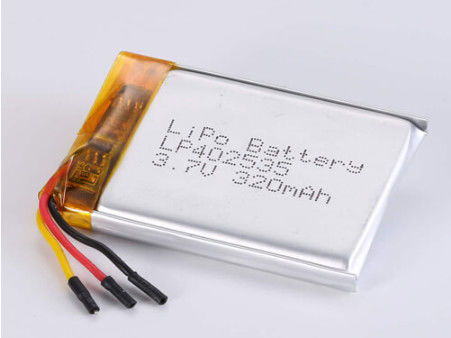 acheter LP402535 3,7V 320MAH Batterie Li-ion avec 2 heures de charge et feuille d'argent et PVC transparent online manufacture