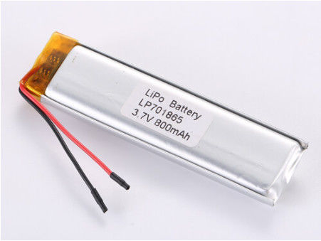 acheter JST Connector LP701865 3.7V 800MHA ROHS Certified Lithium Polymer Battery For High Performance And Efficiency online manufacture