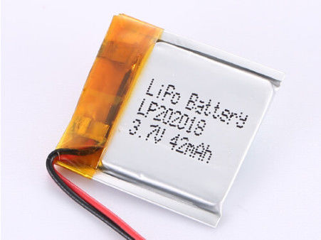 acheter Batterie industrielle en polymère lithium-ion avec protection contre les PCB et conception rechargeable LP202018 3.7V 42MAH fabrication en ligne