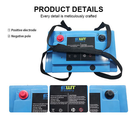 Batterie au lithium-fer-phosphate de 12 V pour batterie à cycle profond LiFePo4 de 12 V à 100 Ah avec BMS intégré