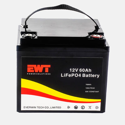 12V LFP Matériau anodique batterie au lithium fer phosphate IFR32700 12,8V 60Ah pour les systèmes électriques