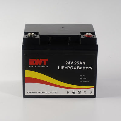 IFR26650 24V 25Ah 630Wh Lifepo4 Pack de batterie pour le stockage solaire des motos électriques