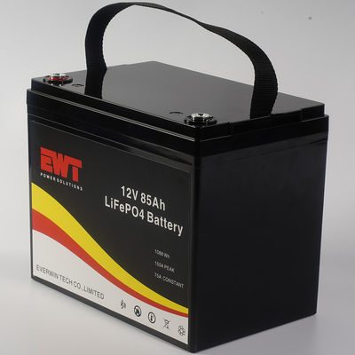 EWT fabriqué à l'usine Li-Fepo4 batterie 12,8V 85Ah personnalisé OEM