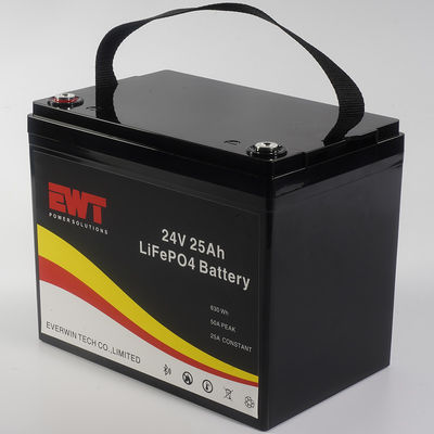 Batterie au lithium-fer-phosphate de 24 V intégrée au BMS avec débit de décharge de 3 °C et courant de charge maximal de 20 A