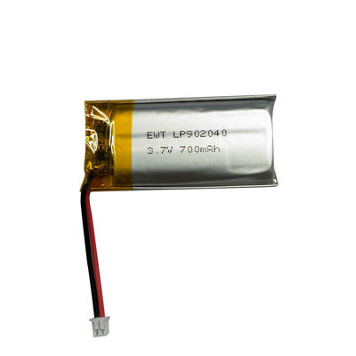 LP902040 3,7V 700MAH Prismatique Polymère batterie au lithium personnalisable et pris en charge usine OEM / ODM