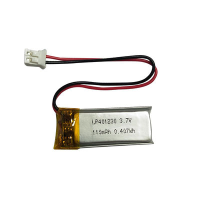 1S1P Li-Polymer Power Cell LP401230 3,7V 110mAh avec PCM La solution ultime de stockage d'énergie