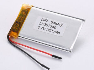 LP302540 3,7V 260MAH Batterie au lithium polymère à haute vitesse Impact environnemental Contient des matières toxiques 12 mois de garantie