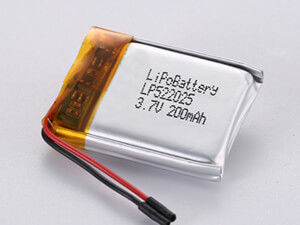 LP522025 200MAH Batterie polymère au lithium-ion de haute capacité -10C -65C avec PCM pour les applications lourdes et exigeantes