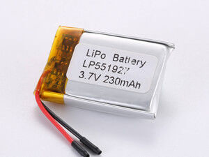 Industrie et commerce 3,7V 230MAH 500 cycles batterie rechargeable au lithium polymère avec protection contre le court-circuit LP551927