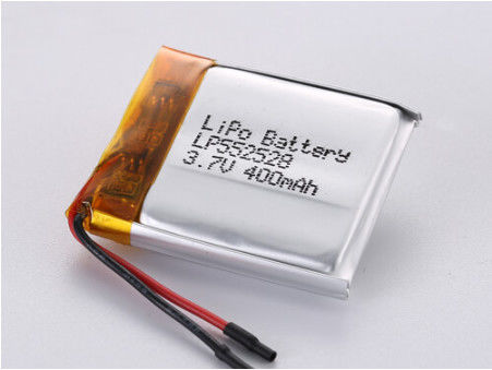 LP552528 3,7V 400MAH LiPo Pack de haute capacité pour une alimentation électrique à longue durée de vie avec batterie Li-po à basse température et feuille d'argent
