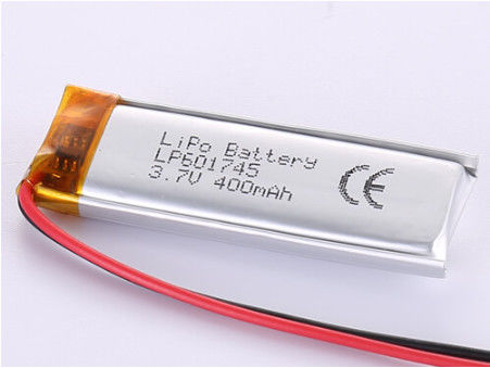 Énergie durable Oxydes de lithium et de cobalt LP601745 3.7V 400MAH Batterie avec garantie de 12 mois