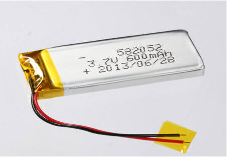 3.7V 600MAH Méthode de charge CC/CV Batterie prismatique au Li-ion Fabricants 582052 Batterie au lithium polymère Argent