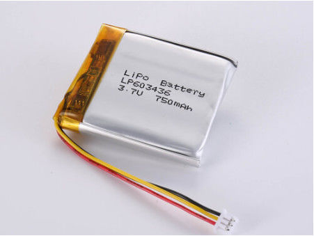 LP603436 3,7V 750 MAH Prismatique batterie au lithium polymère Chimique en argent pour la performance