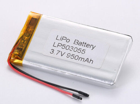 LP503055 3,7V 950MAH Batterie au lithium-ion de longue durée Batterie rechargeable au lithium polymère Température de décharge -20°C à 60°C