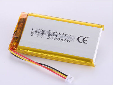 OEM Acceptable LP583864 3,7V 2080MAH Batterie Li-Ion Les fabricants avec une durée de conservation d'un an et un pack LiPo de grande capacité