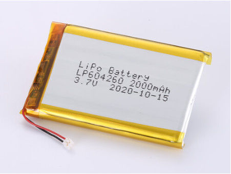 Batterie au lithium polymère OEM acceptable avec une durée de conservation d'un an et LP604260 3,7V 2000MAH