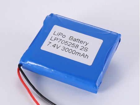 Batterie au lithium polymère durable LP705258 7.4V 3000MAH avec type de stockage rechargeable et puissante