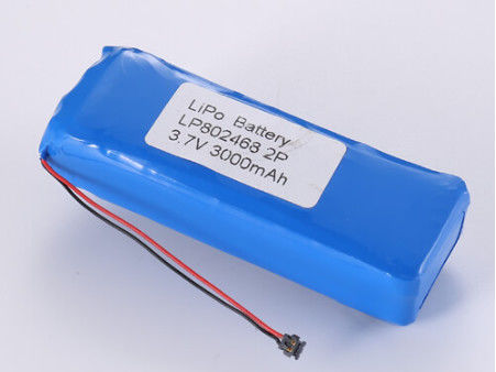 LP802468 3,7V 3000MAH batterie au lithium polymère pour stockage d'énergie Protection contre la surcharge JST/Personnalisé