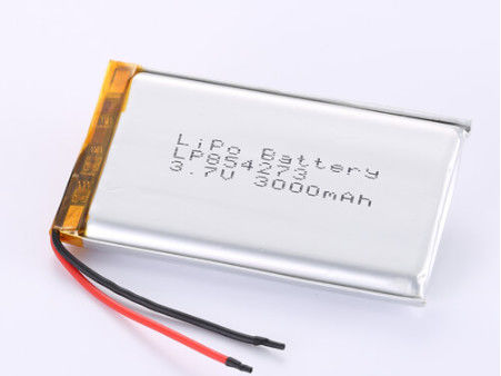 LP854273 3,7V 3000MAH Batterie au lithium polymère CC/CV Méthode de charge Protection contre la surcharge JST/Type de connecteur personnalisé