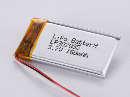 Pack LiPo de haute capacité 3,7V avec protection contre les PCB et alimentation électrique LP302035 3,7V 160MAH